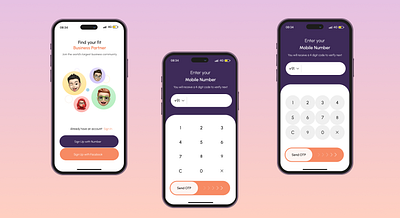 Sign Up with Mobile Number & Keyboard Variations branding design graphic design icon illustration logo logo design mobile 📲 product design ui