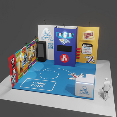 Render Stand Vaca Blanca - ExpoBBB 2023 3d branding design graphic design stand