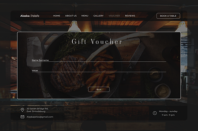 Gift voucher for the restaurant branding design gift voucher restaurant ui ui ux voucher