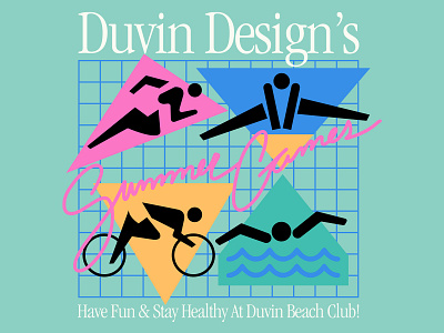Duvin Design Co Summer 23 - SUMMER GAMES 80s apparel beach branding design duvin florida identity illustration logo orlando retro streetwear vintage
