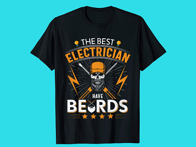 The best electrician t-shirt design beards beeteeelectrician best t shirt design electrician trendy typography