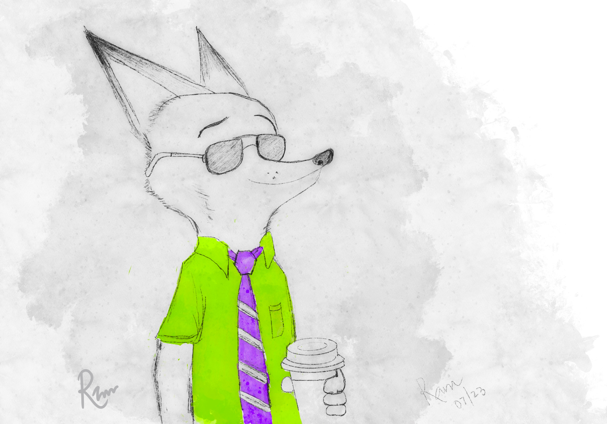 Hand Drawn Sketch - Zootopia FanArt - Nick the Fox - Procreate 6b pencil after after effects animation artwork digital art drawing process fox hand drawn human art non ai pencil art procreate sketching speed art zootopia