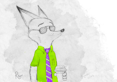 Hand Drawn Sketch - Zootopia FanArt - Nick the Fox - Procreate 6b pencil after after effects animation artwork digital art drawing process fox hand drawn human art non ai pencil art procreate sketching speed art zootopia