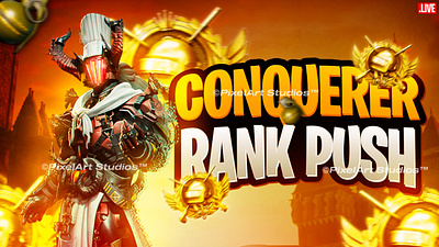 Conquerer Rank Push Thumbnail PUBG/BGMI design graphic design