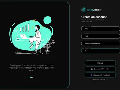 MoneyTracker design figma prototype ui ux