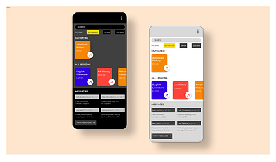 Class Nav + App Design app classes figma messages schedules ui