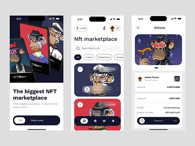 NFT App app clean design nft nft app ui ux