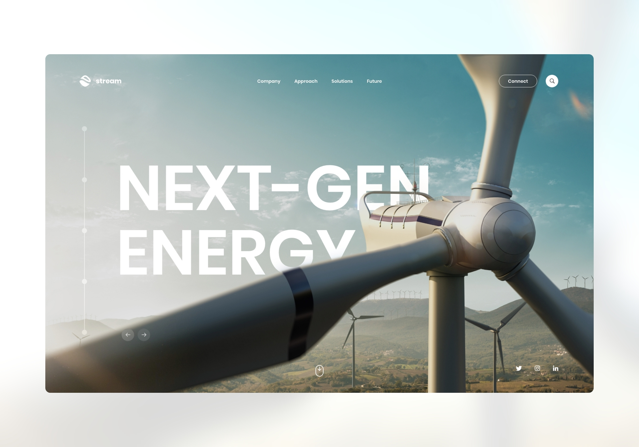 Stream - Sustainable Energy Website corporate design elementor energy graphic design hero section ui webdesign webflow website wordpress