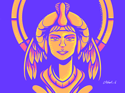 Ancient Goddess of Egypt. beaty character divine egypt feathers feminine goddess illustration procreate ruler