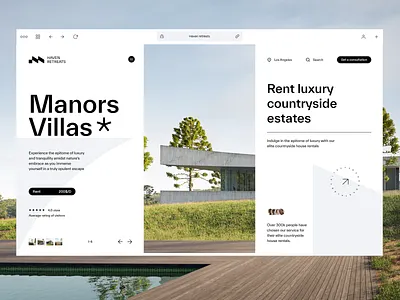 Real Estate Landing Page agent airbnb booking booking website broker building business home homepage hotel house landing page luxury hotel minimal platform design real estate saas startup ui ux villa