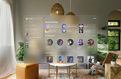 VisionOS Music/iTunes Mockup branding concept