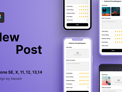 New Post and Review Page Design app concept design mobile mobile app new post post post page ui uiux