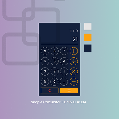 Simple Calculator - Daily UI challenge #004 app calculator colors dailyui design ui uidesign userinterface ux
