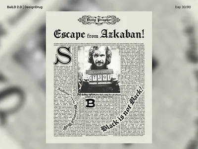 30/90 | Newspaper front page design graphic design harry potter newspaper poster ui