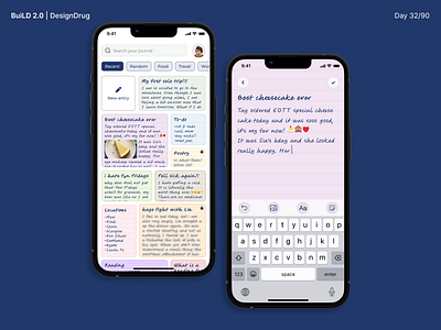 32/90 | Journaling app app design jounal journal ui ux
