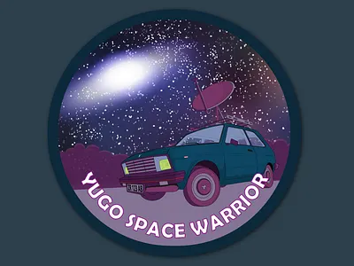 Sticker | Yugo Space Warrior artwork branding design graphic design illustration sticker vector