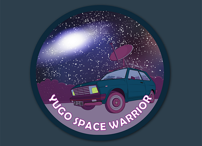 Sticker | Yugo Space Warrior artwork branding design graphic design illustration sticker vector