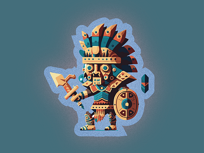 Sticker | Aztec God Tlaloc 3d ai branding design illustration logo midjourney ui