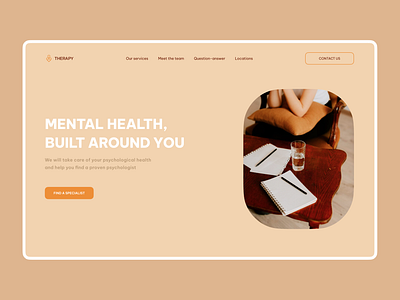 Landing Page for Psychological Services design health healthcare hero section landing landing page mental health psychology typography ui ux wellbeing wellness