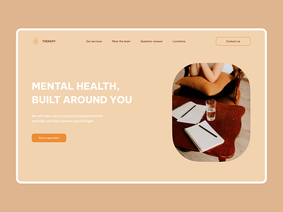 Landing page for psychological services design health healthcare hero section landing landing page mental health psychology typography ui ux wellbeing wellness