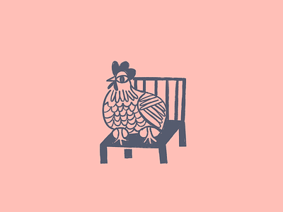 Chicken in a chair chair character chick chicken design doodle egg illustration sit sitting