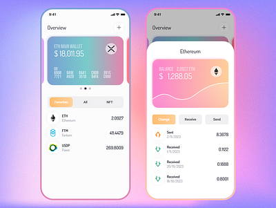 Cryptocurrency Wallet app cryptoapp cryptocurrency cryptocurrency wallet app cryptowallet dribbble fintechdesign minimal ui uiuxdesign ux wallet