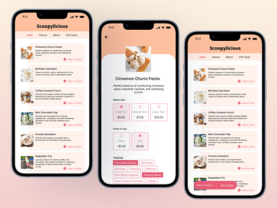 Ice Cream Online Order design figma icecream mobile online order ui ux