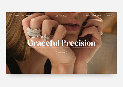 tenOclock - Web site for gold jewelry branding design jewelry logo ui ux