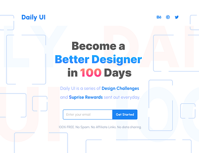 Daily UI Challenge #100 || Redesign DUI Landing Page branding dailyui design graphic design iillustration illustration logo ui vector web design