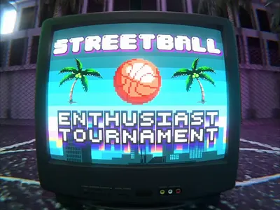 3D Animation Promo for Enthusiast Streetball Tournament 3d after effects animation basketball blender cgi cycles render dao design dribble motion design motion graphics oz photo promo streetball vfx viral