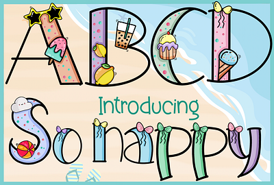 So happy 0 9 a z branding colorful cute fonts summer graphic design motion graphics so happy