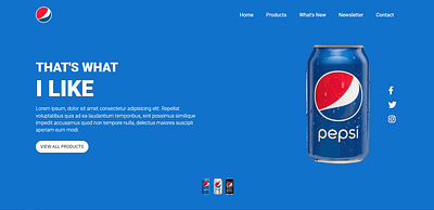 landing page pepsi by html,css ui