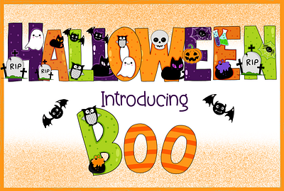 Halloween a z a z and number boo branding clipart colorful cute design fonts graphic design halloween illustration logo