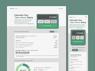 Salary Calculator aan hamdani branding design tornadobyte ui uiux webui