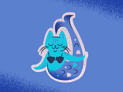 Purrmaid Sticker cat glitter illustration mermaid mythical sticker