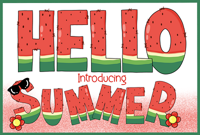 Hello Summer a z and number branding colorful cute design fonts graphic design hello illustration summer