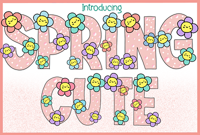 Spring Cute branding design fonts graphic design logo spring cute