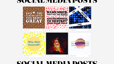 Absurd Social Media Posts branding design funny graphic design illustration instagram instagram post post social media social media post social post typography vector