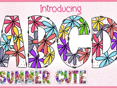 Summer Cute a z and number beautiful branding colorful cute design fonts graphic design illustration summer