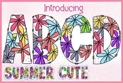 Summer Cute a z and number beautiful branding colorful cute design fonts graphic design illustration summer