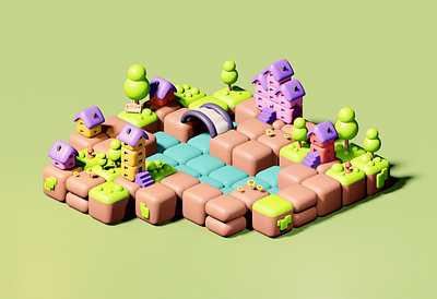 3d Low poly City 3d biome blender city cute design game design low poly lowpoly