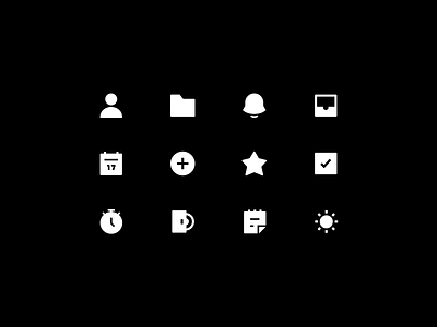 Solid Sharp Icons add burning calendar checkmark file icon icon design icon library icon pack icon set iconography icons inbox note notification pie chart sharp solid star user