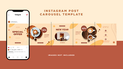 Instagram post carousel template adobe illustrator branding coffee design graphic design instagram instagram carousel promotion seamless post vector