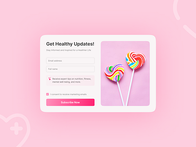 Newsletter Pop-up Overlay ad box card dialog food form health health tips healthy modal newsletter overlay pop over pop up pop up overlay popup recipe sign up subscribe ui design