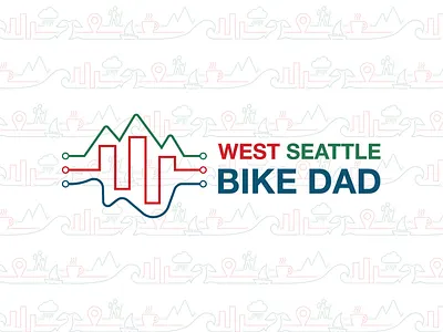 West Seattle Bike Dad Brand Identity adobe adobe illustrator adobeillustrator brand design brand identity brand pattern branding colorful design graphic design illustration illustrator logo logomark pattern real estate realtor ui ux vector