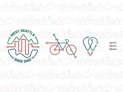 West Seattle Bike Dad Brand Identity adobe adobe illustrator brand design brand identity branding colorful design graphic design illustration illustrator logo logomark real estate realtor transit ui ux vector