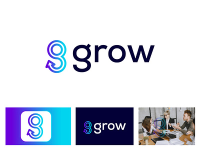 logo designer, g, grow best designer brand identity branding finance g g arrow grow growth icon logo designer logos progress technology vector