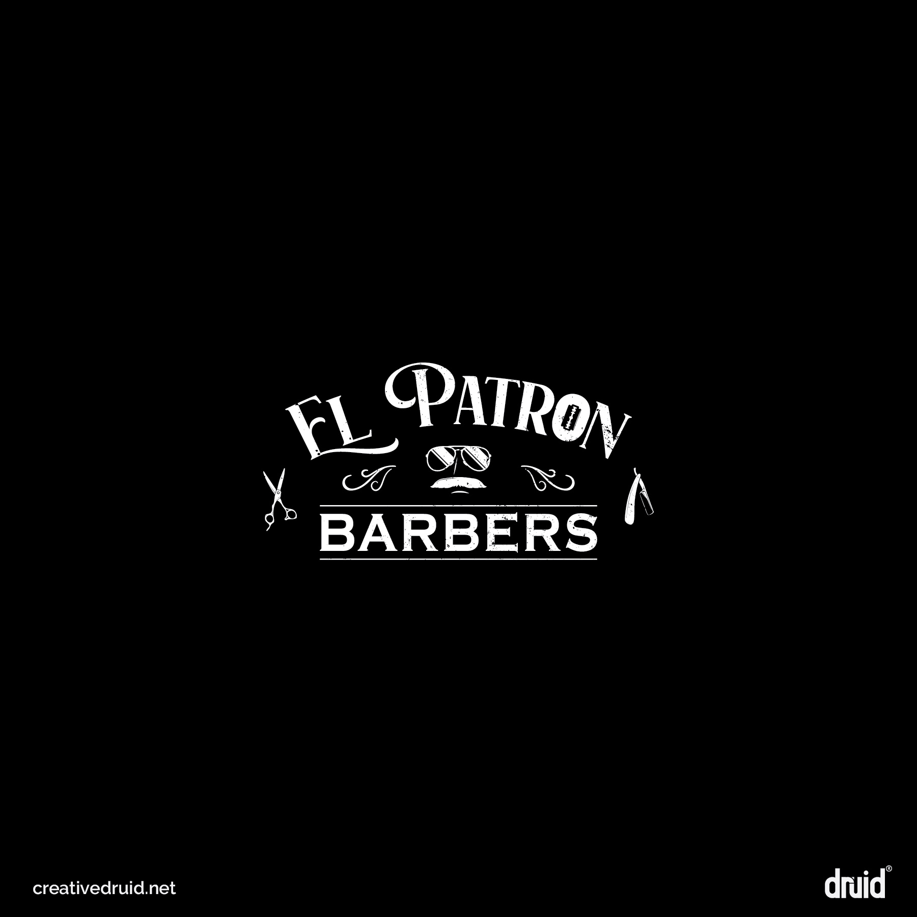 El Patron Barbers Logo by Kevin Campita Creative Druid Founder on Dribbble