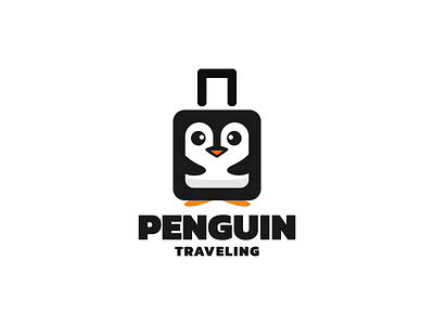 Penguin Travelling logo animal app bag bird branding design graphic design icon illustration logo penguin tourist travelling ui ux vector