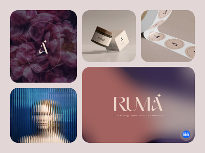 Ruma - A Cosmetic Branding aesthetic beauty brand guideline brand identity branding cosmetic creative identity logo logo mark logo type minimal minimal logo modern logo packaging skin care visual identity